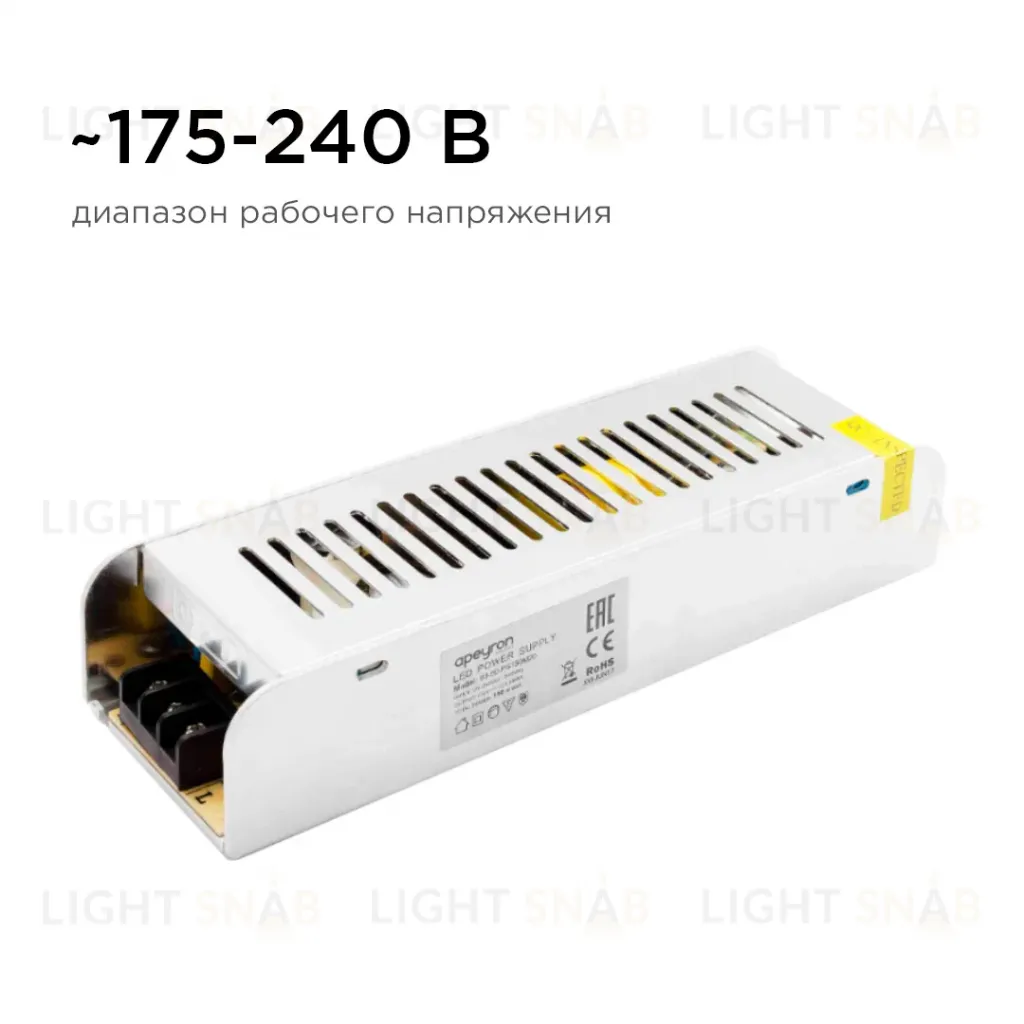 Блок питания Apeyron 12В 150Вт IP20 12, А 03-50 03-50
