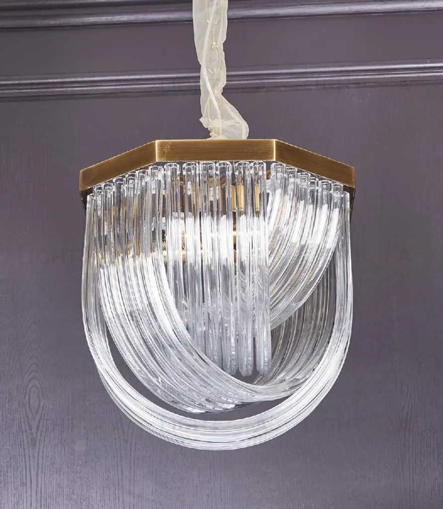 Подвесной светильник Delight Collection Murano Glass A001-400 L4 brass/clear A001-400 L4 brass/clear