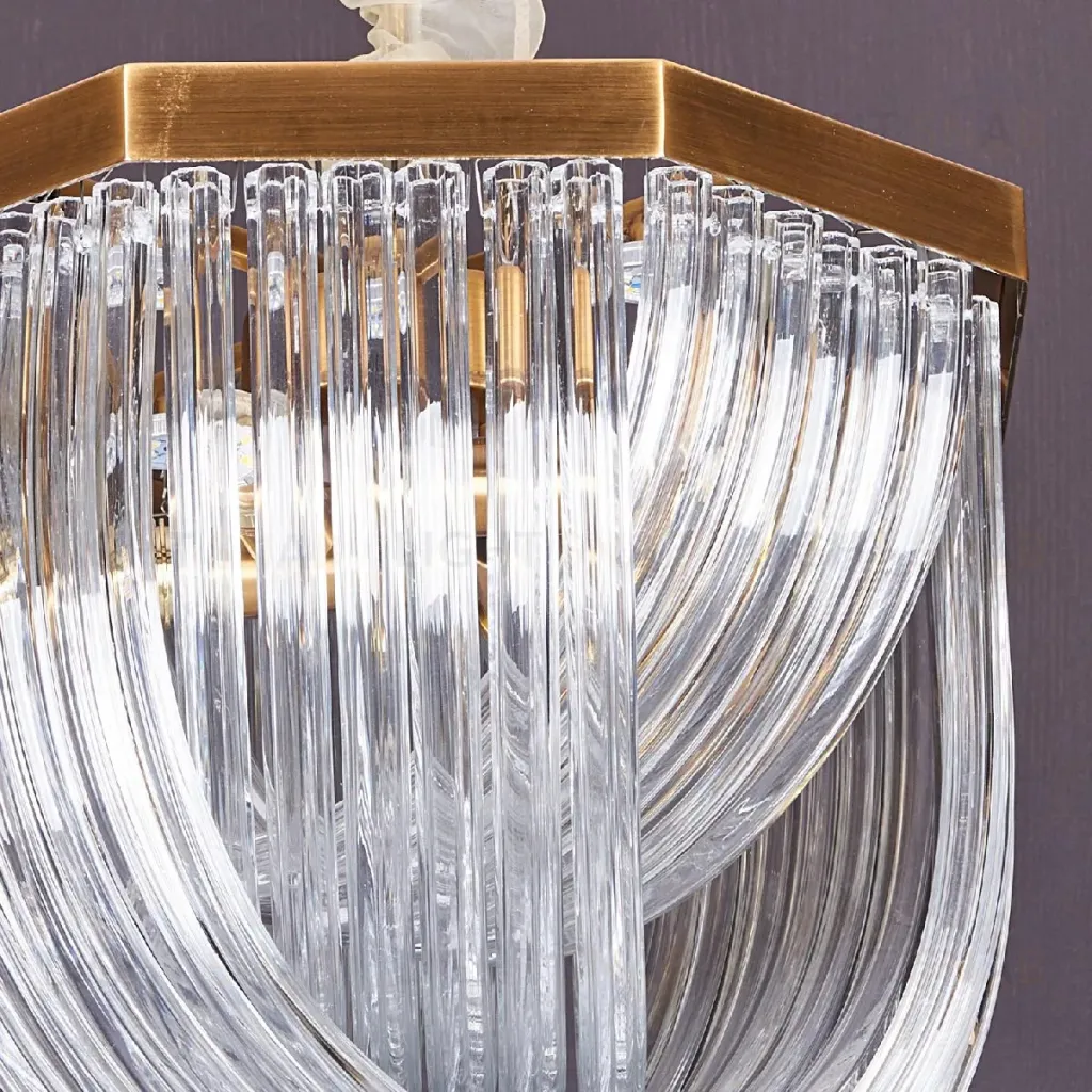 Подвесной светильник Delight Collection Murano Glass A001-400 L4 brass/clear A001-400 L4 brass/clear