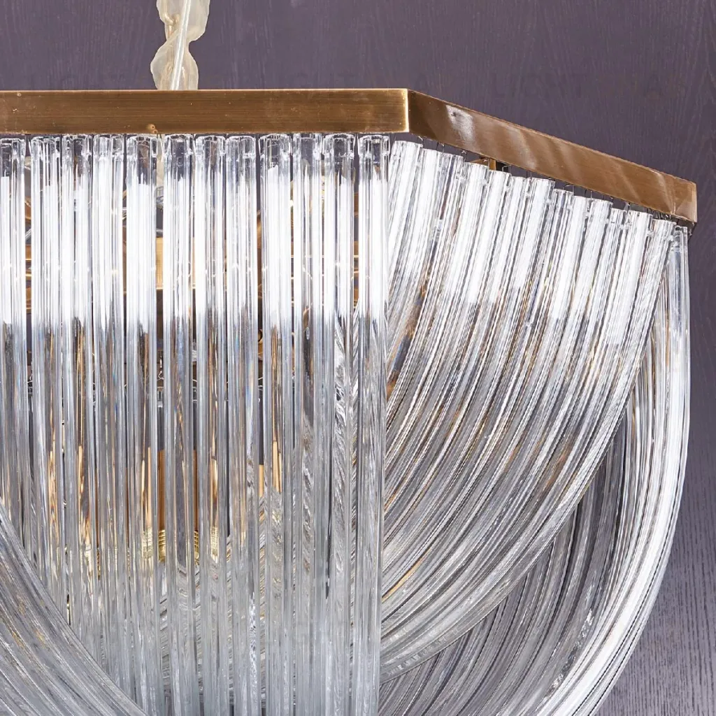 Подвесной светильник Delight Collection Murano Glass A001-800 L12 brass/clear A001-800 L12 brass/clear