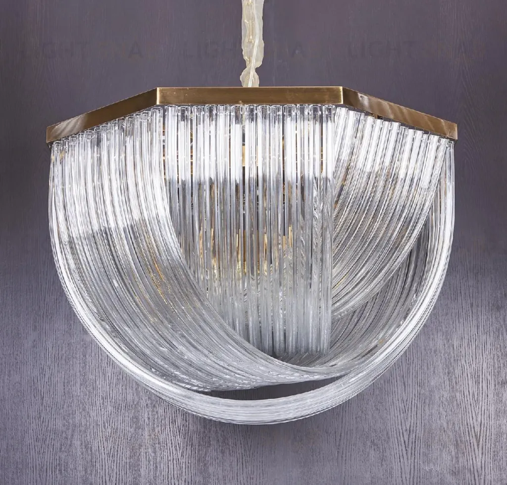 Подвесной светильник Delight Collection Murano Glass A001-800 L12 brass/clear A001-800 L12 brass/clear