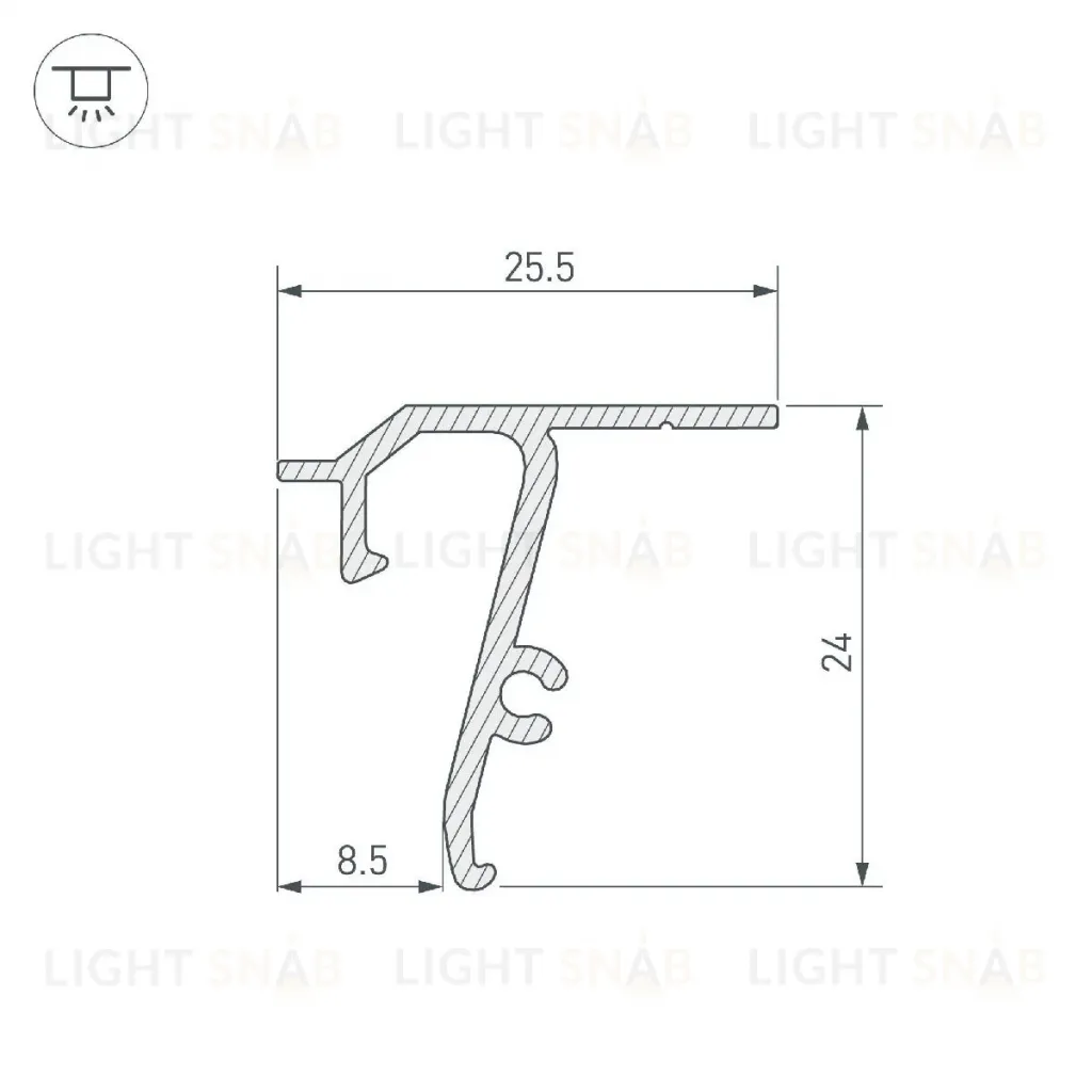 Профиль Arlight STRETCH-SHADOW-TECH-CEIL-2000 BLACK (A2-DELTA) 040704 040704