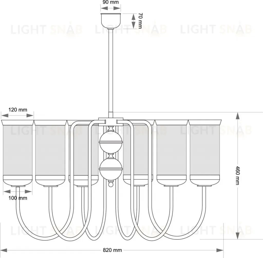 Люстра на штанге Kutek Olzano OLZ-ZW-6(BN) OLZ-ZW-6(BN)