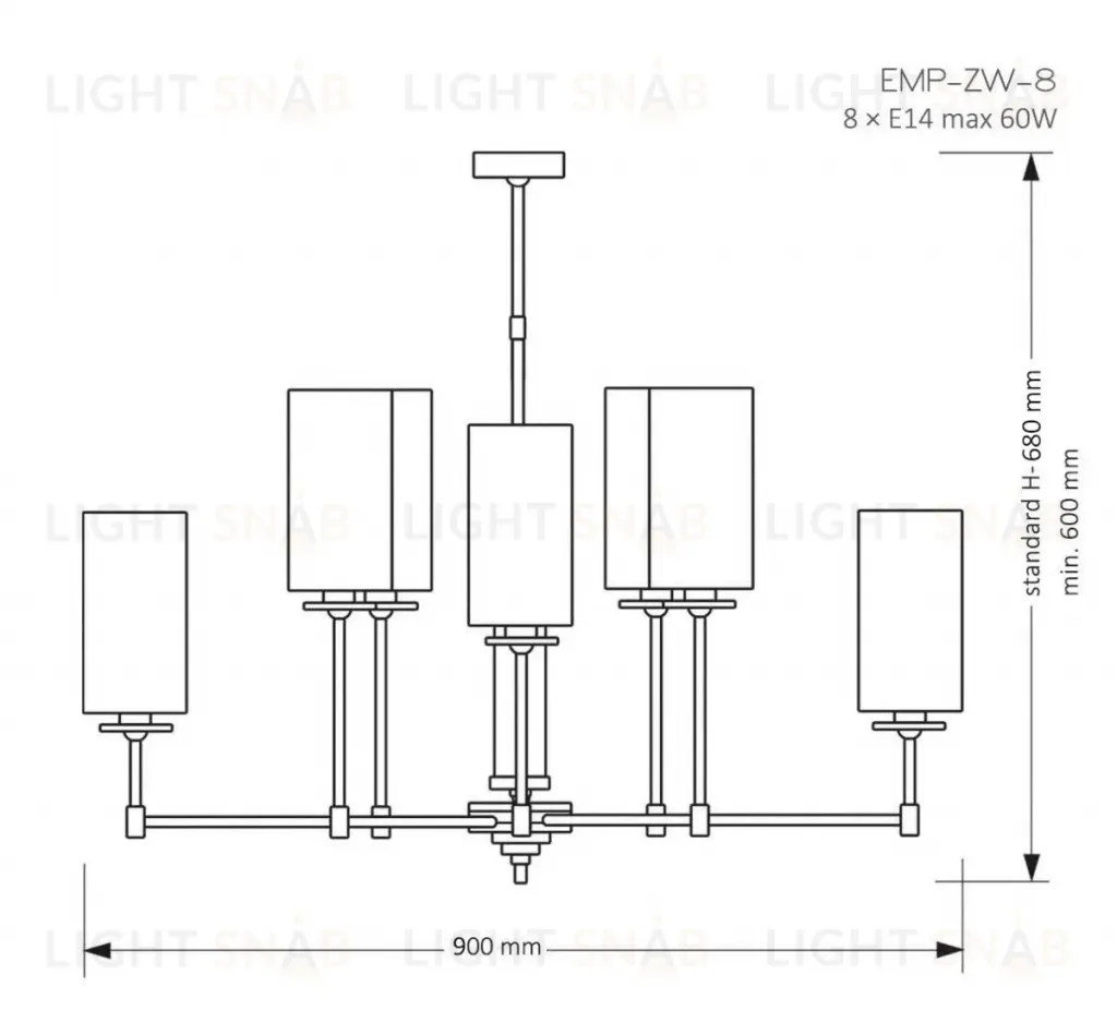 Люстра на штанге Kutek Mood Empoli EMP-ZW-8(N) EMP-ZW-8(N)