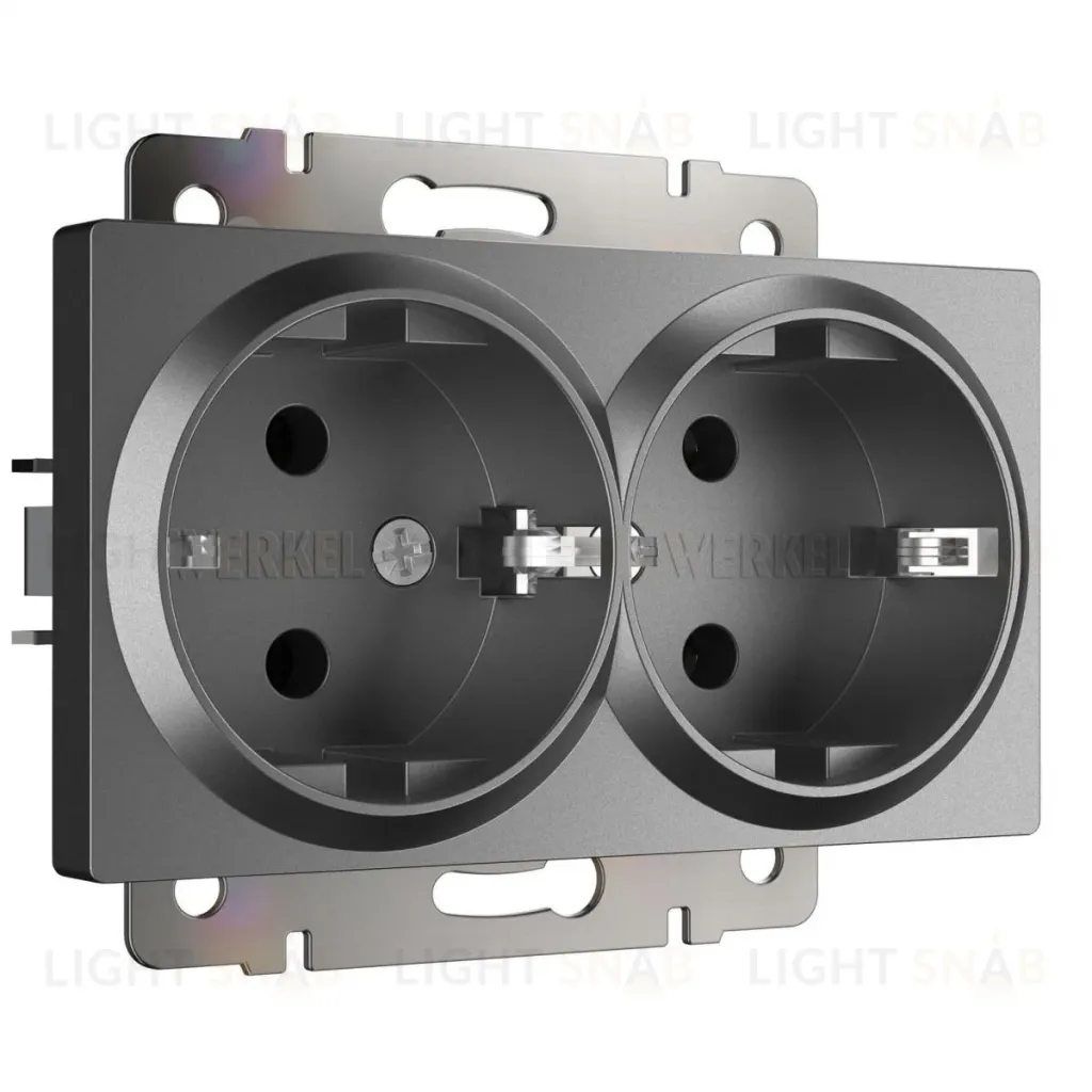 Розетка двойная с заземлением Werkel W1172064 4690389194443 a063107 4690389194443