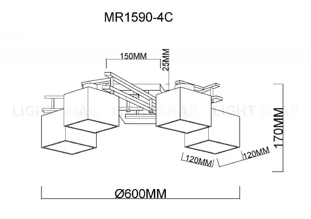 Потолочная люстра MyFar Bona MR1590-4C MR1590-4C