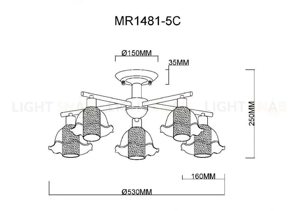 Потолочная люстра MyFar Lisa MR1481-5C MR1481-5C