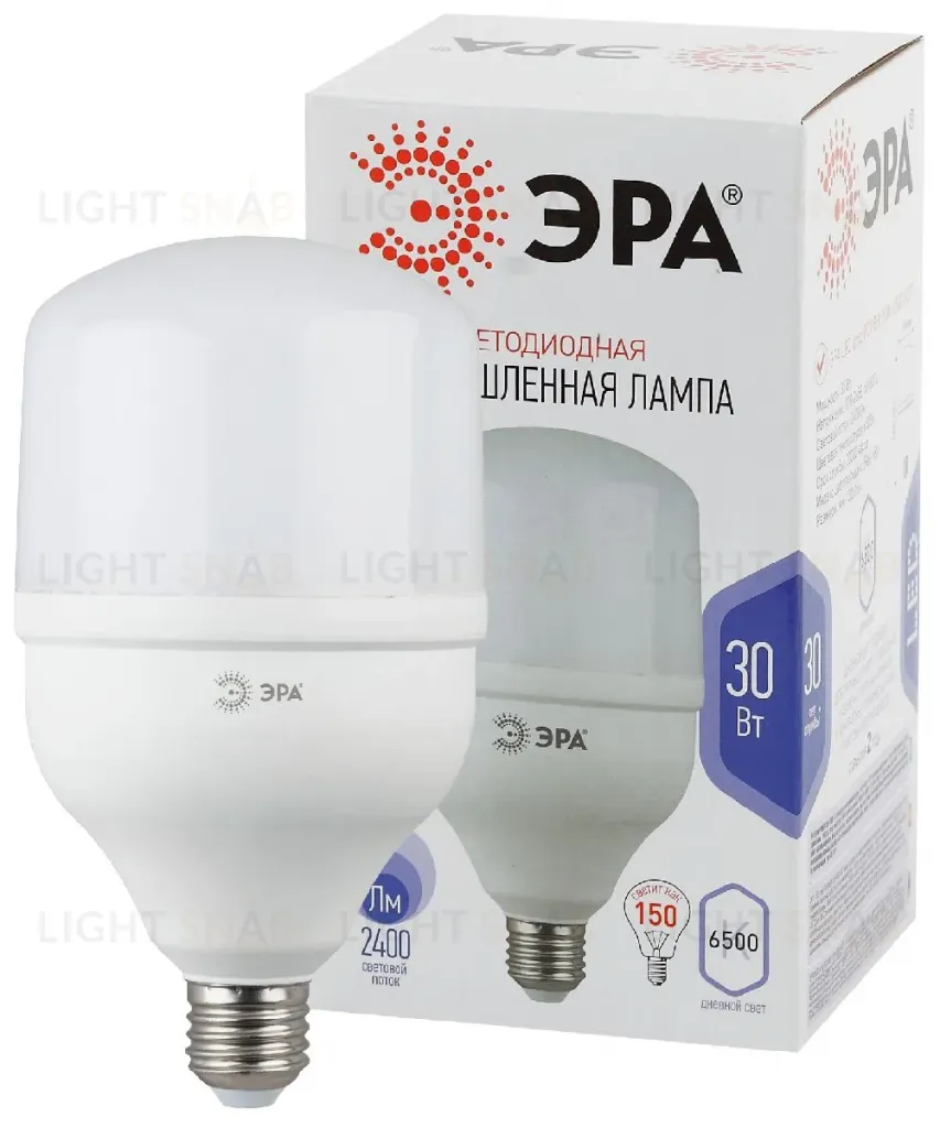 Лампа светодиодная Эра E27 30W 6500K LED POWER T100-30W-6500-E27 Б0027004 Б0027004