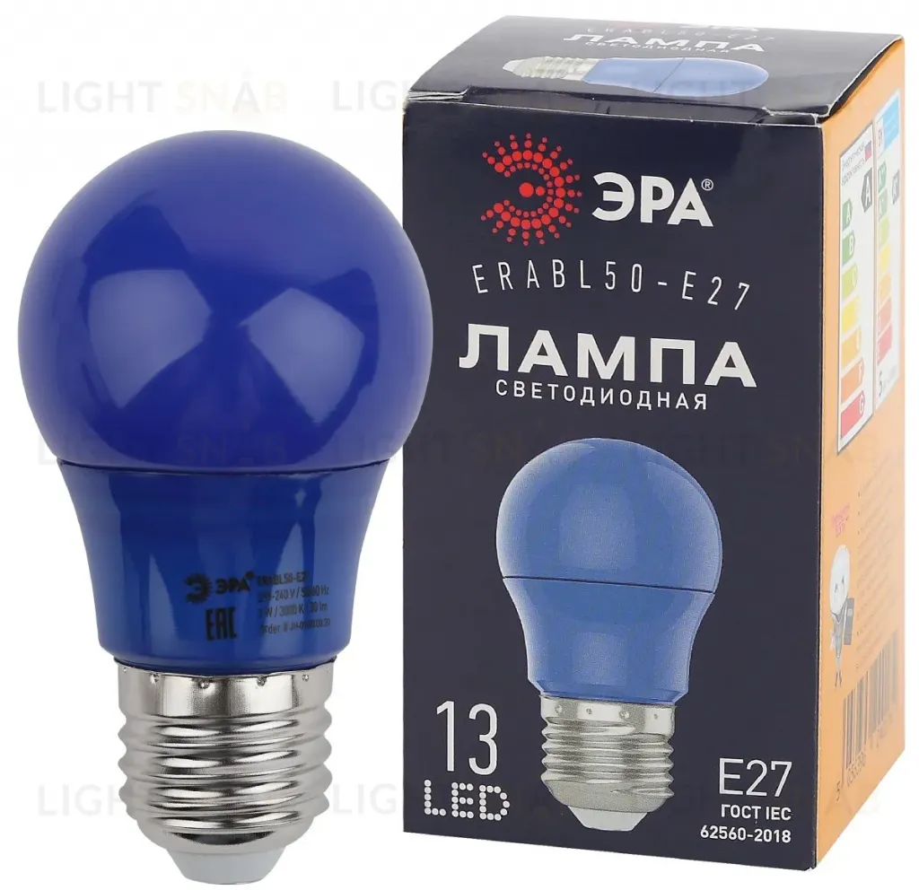 Лампа светодиодная Эра E27 3W 3000K ERABL50-E27 Б0049578 Б0049578