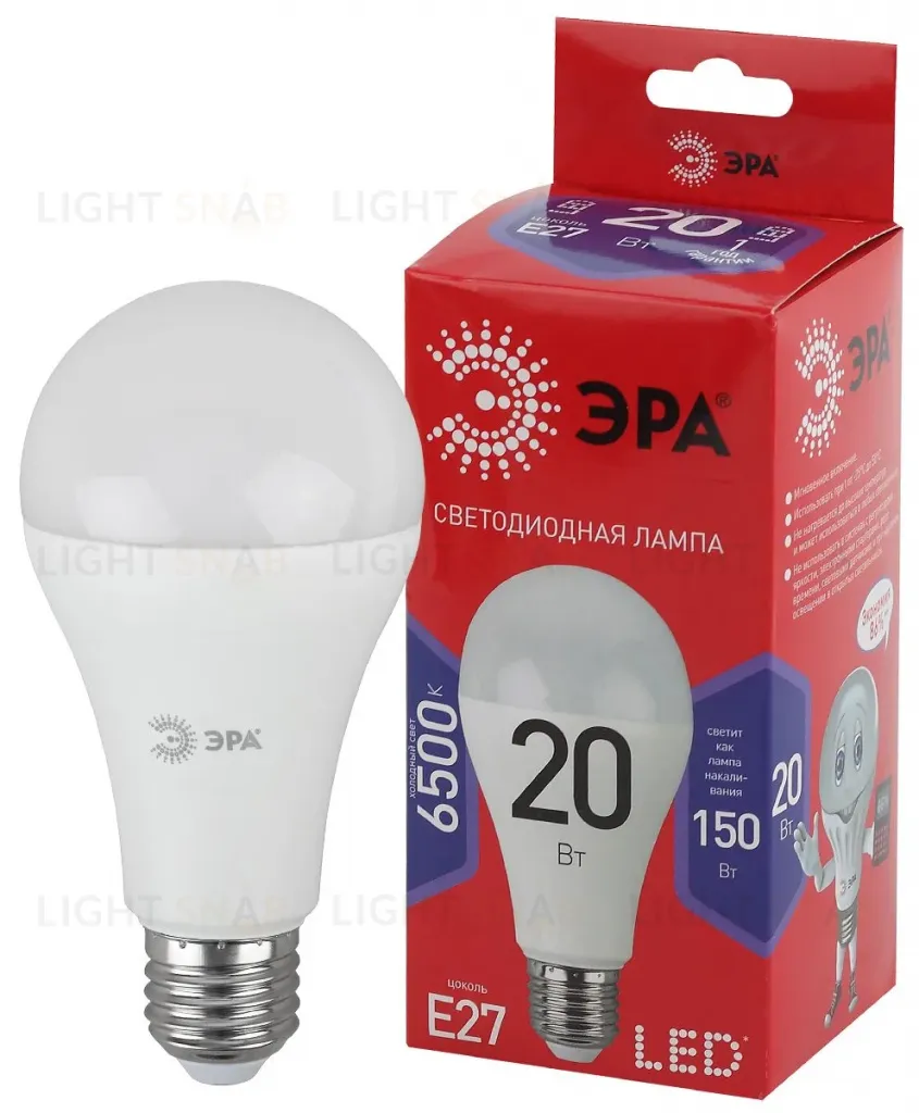 Лампа светодиодная Эра E27 20W 6500K LED A65-20W-865-E27 R Б0045326 Б0045326