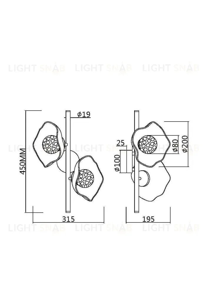 Настенный светильник Maytoni Miracle MOD207WL-02BS MOD207WL-02BS