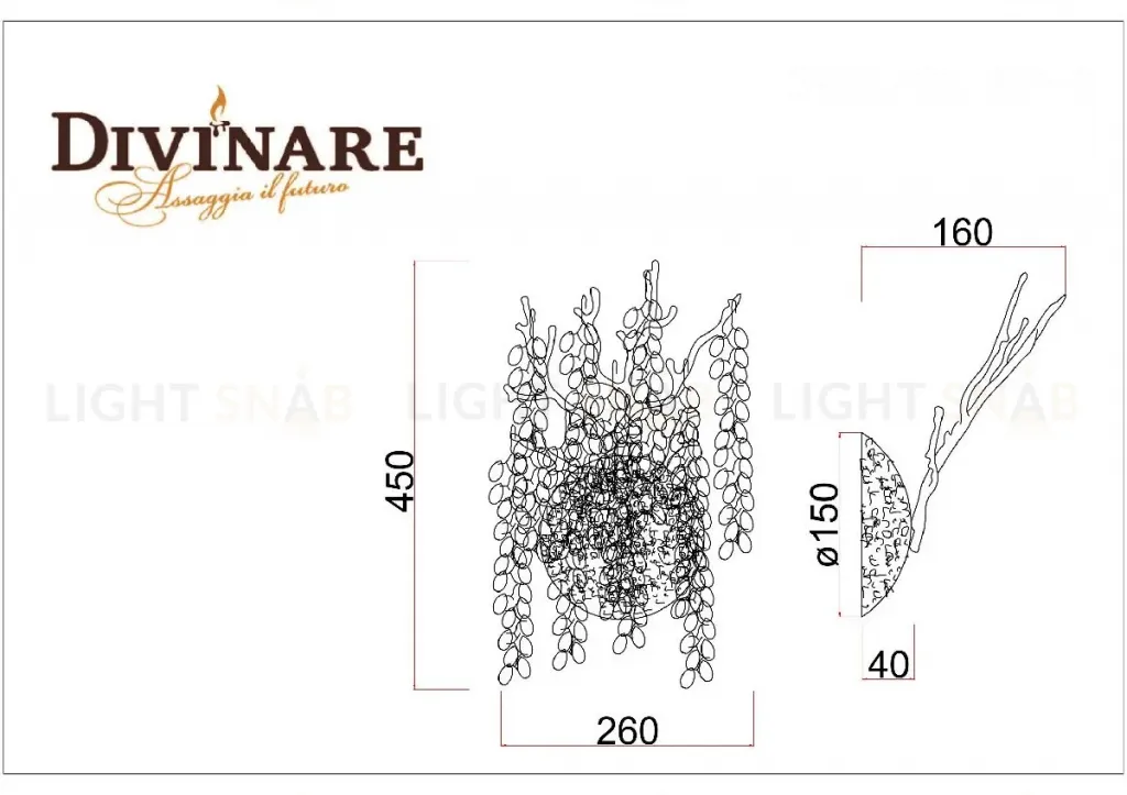Настенный светильник Divinare Salice 3135/26 AP-2 3135/26 AP-2