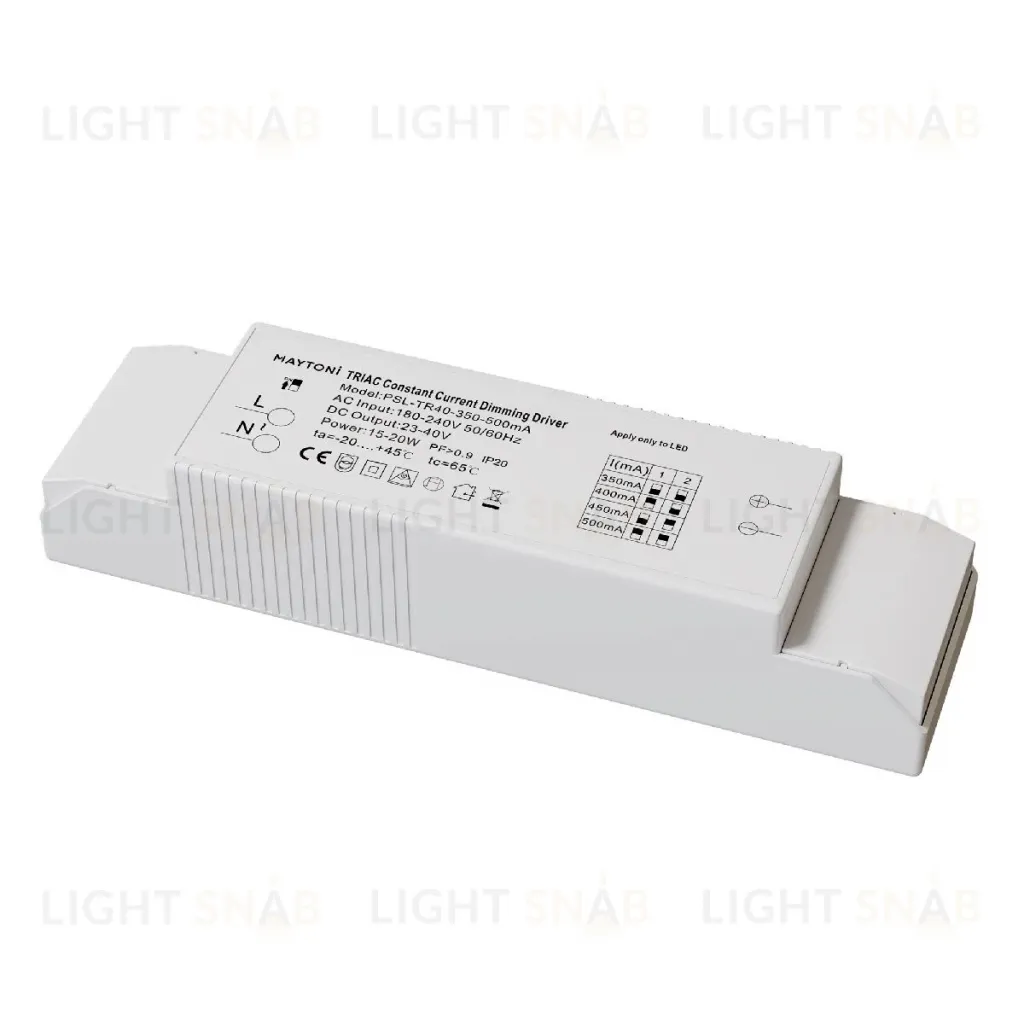 Блок питания Maytoni 15-20Вт DC23-40В IP20 Triac PSL-TR40-350-500mA PSL-TR40-350-500mA