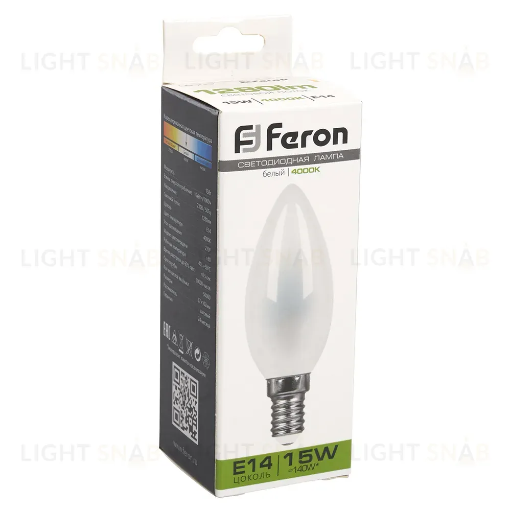 Лампа светодиодная Feron LB-717 Свеча E14 15W 4000K 38257 38257