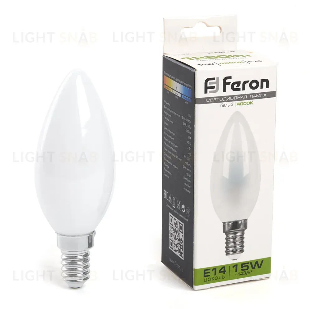 Лампа светодиодная Feron LB-717 Свеча E14 15W 4000K 38257 38257