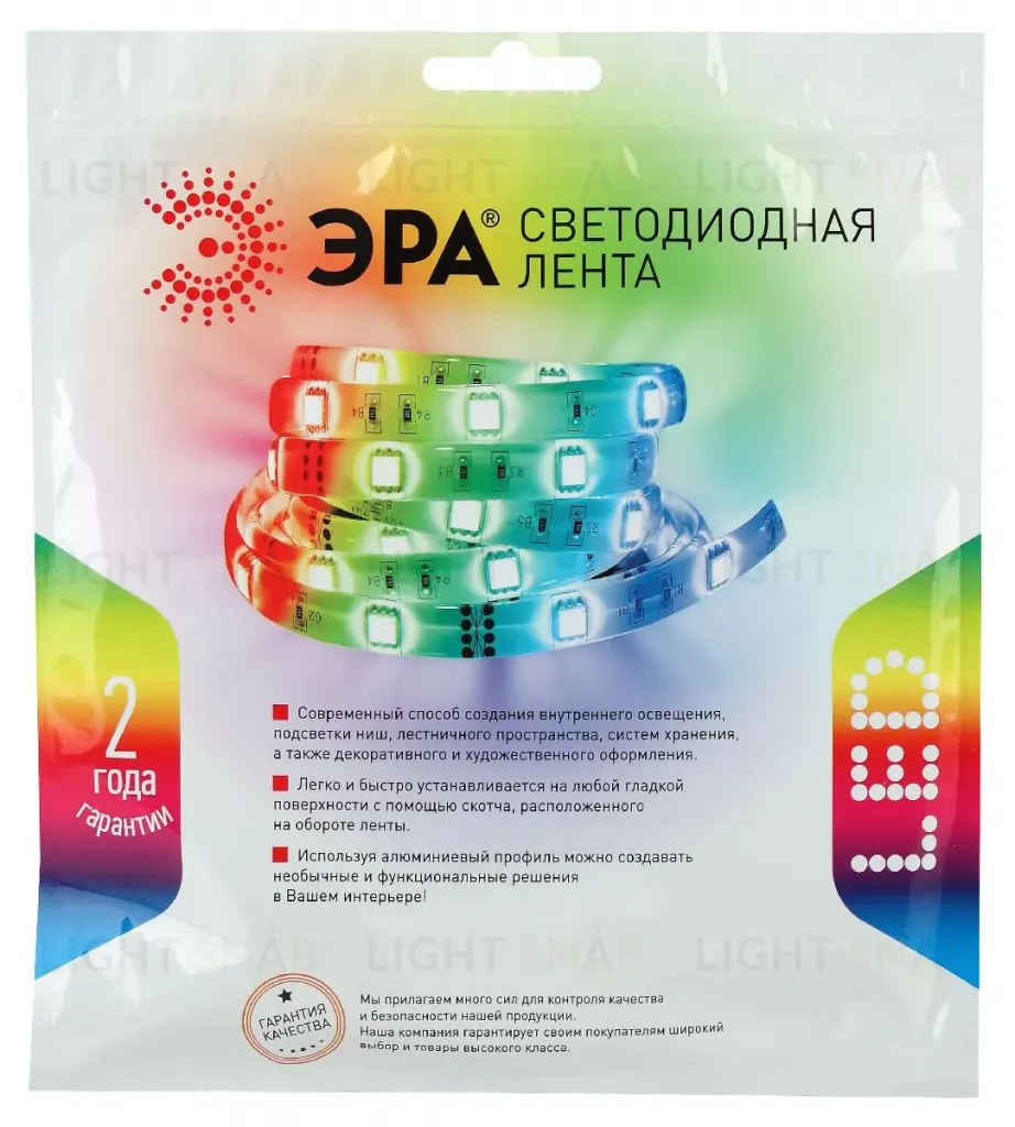 Светодиодная лента Эра 24В 5050 14,4Вт/м RGB 5м IP33 LS5050-14,4-60-24-33-RGB-5m Б0043112 Б0043112