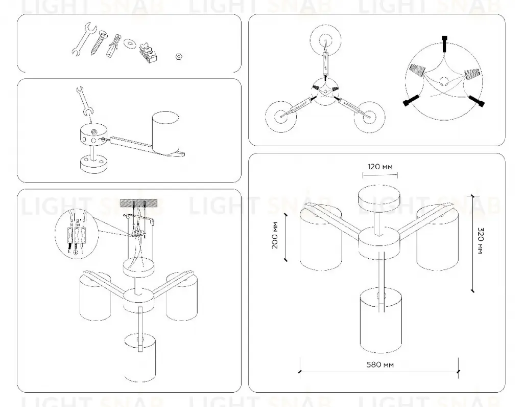 Люстра на штанге Ambrella Light Loft TR83112 TR83112