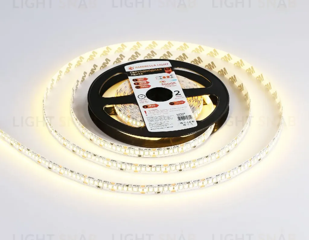 Светодиодная лента Ambrella Light LED Strip 24В 2835 18Вт/м 3000K 5м IP20 GS3301 GS3301