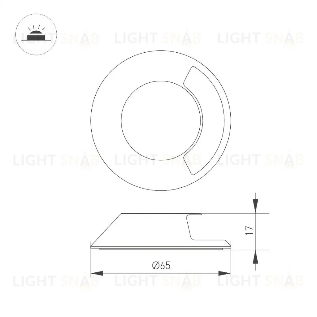 Накладка Arlight ART-DECK-CAP-LID1-R65 (SL, STEEL) 045349 045349
