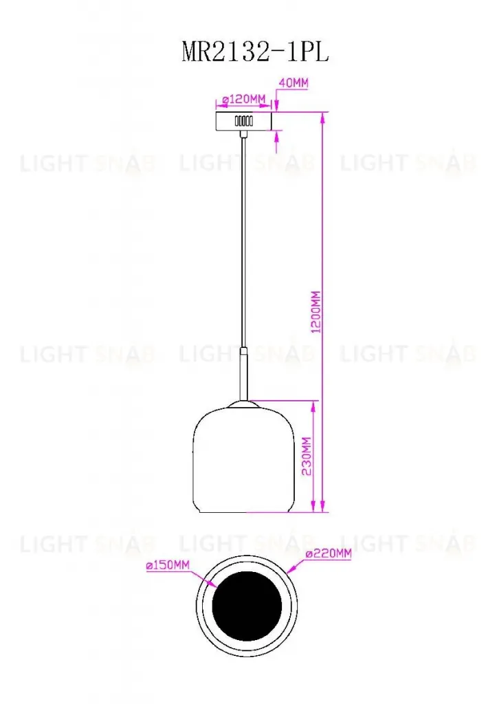 Подвесной светильник Myfar Charlie MR2132-1PL MR2132-1PL