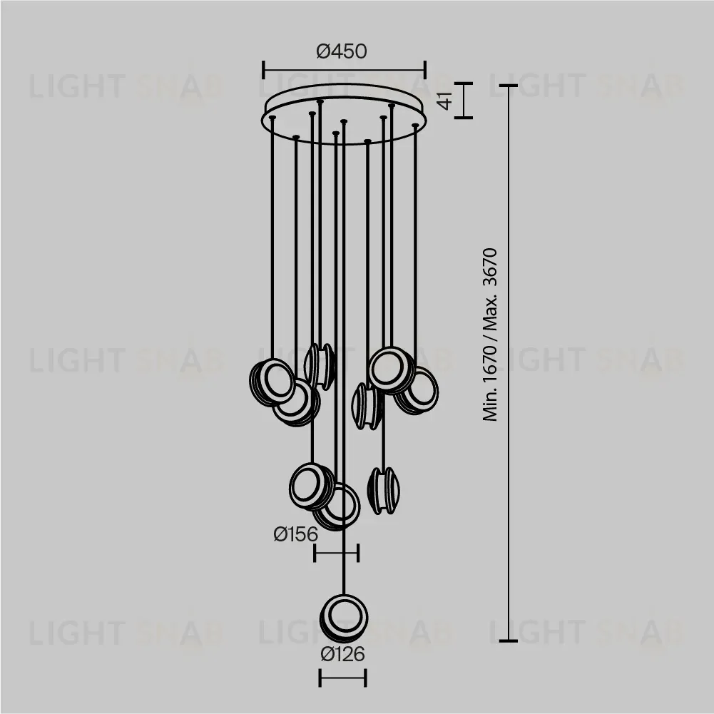 Каскадная люстра Maytoni Pharao MOD361PL-L41BS3K MOD361PL-L41BS3K