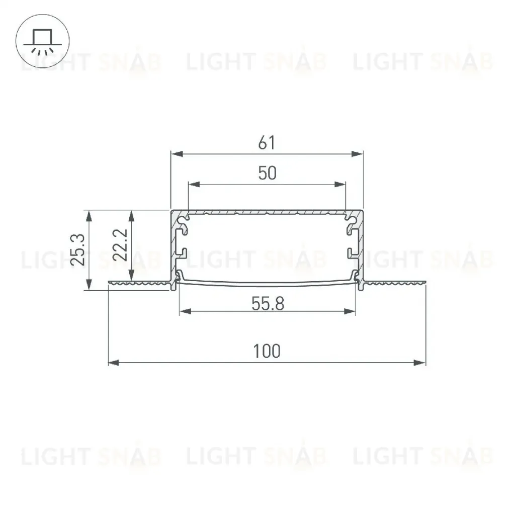 Профиль Arlight LINIA60-FANTOM-3000 ANOD 046410 046410