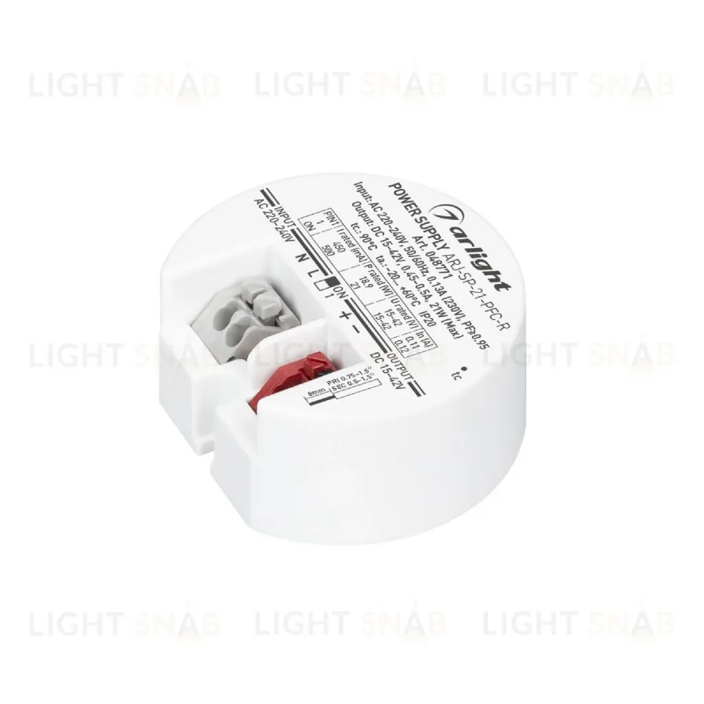 Блок питания Arlight ARJ-SP-21-PFC-R (21W, 15-42V, 0.45-0.5A) 048771 048771