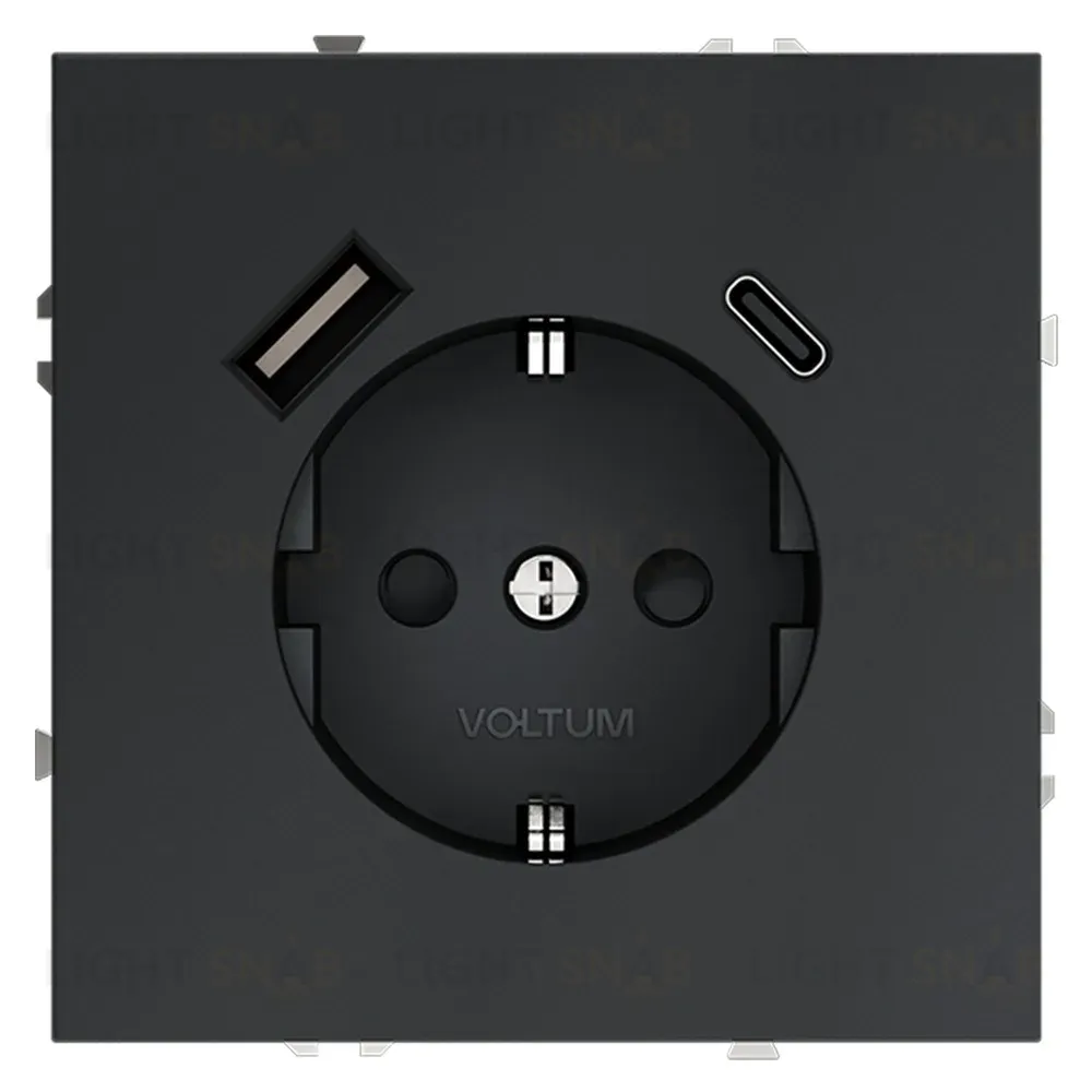 Розетка с USB, A+C Voltum S70 VLS040507 (графит) VLS040507