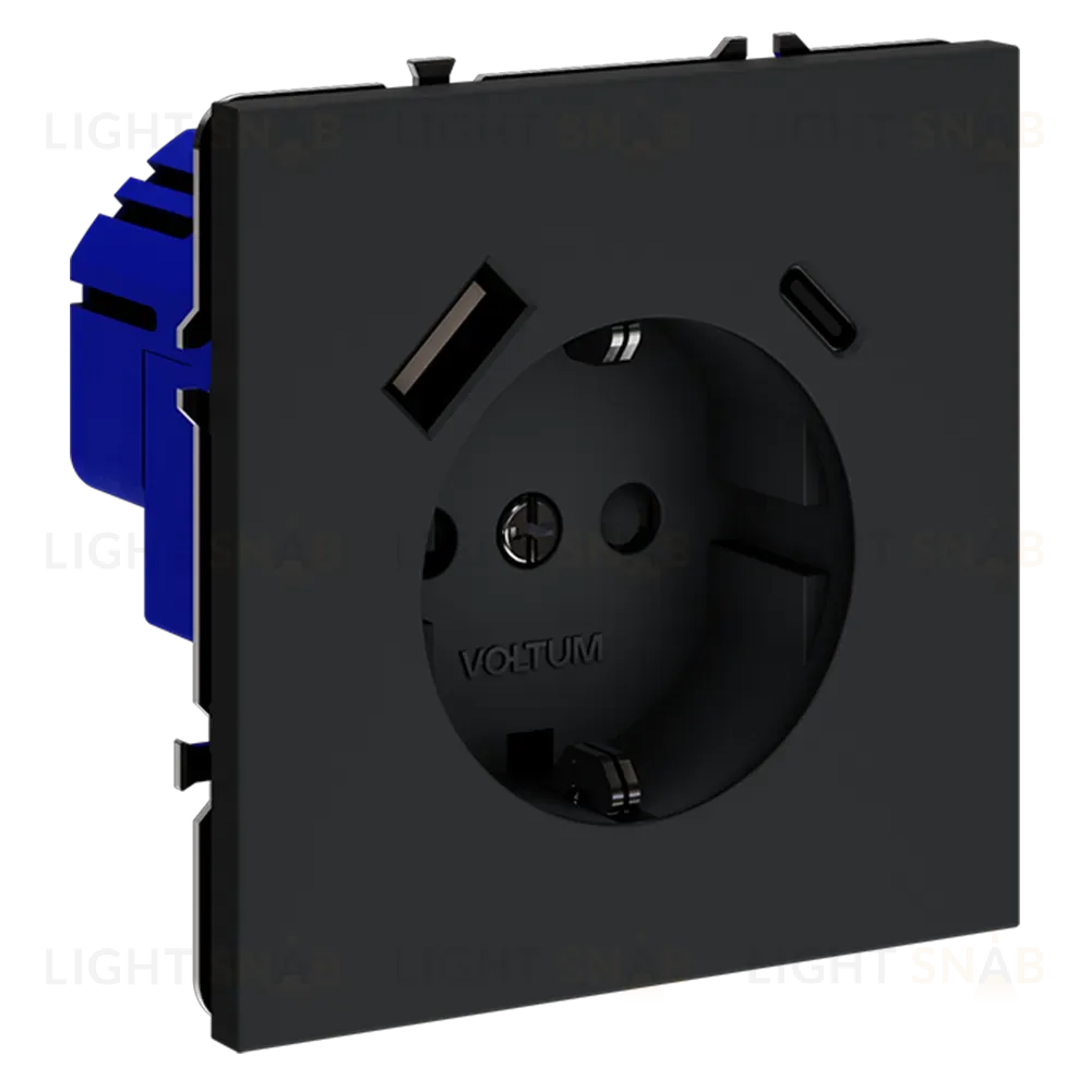 Розетка с USB, A+C Voltum S70 VLS040507 (графит) VLS040507