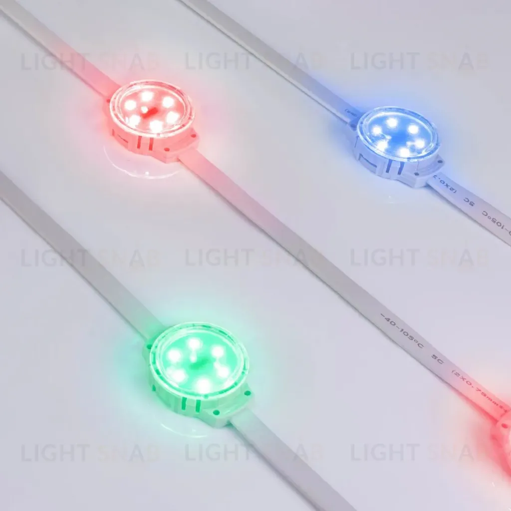 Модуль управляемый Arlight SOLEX-DMX-3535-6-24V RGB 120deg (D40x16mm, 1.5W, IP67) 028882 028882