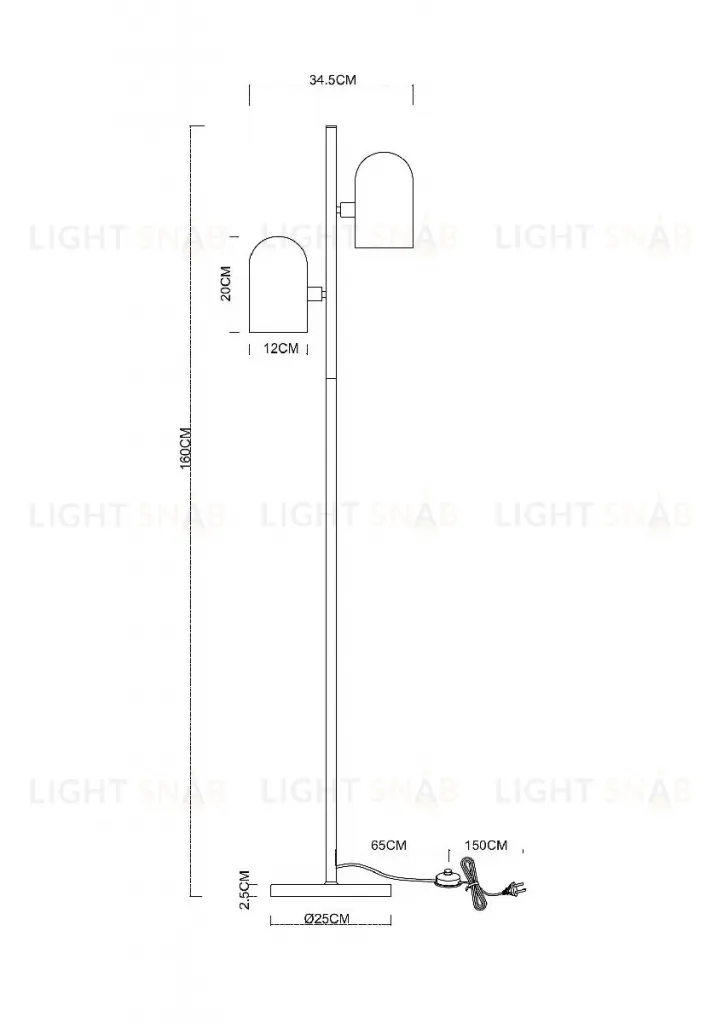 Торшер Arte Lamp Cassel A5454PN-2PB A5454PN-2PB
