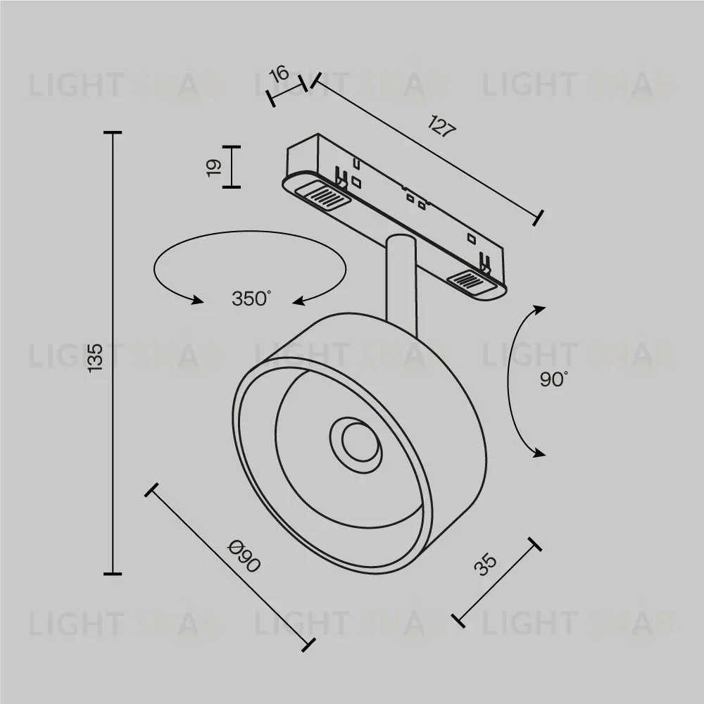Трековый магнитный светильник Maytoni Lens TR217-2-15W3K-B TR217-2-15W3K-B