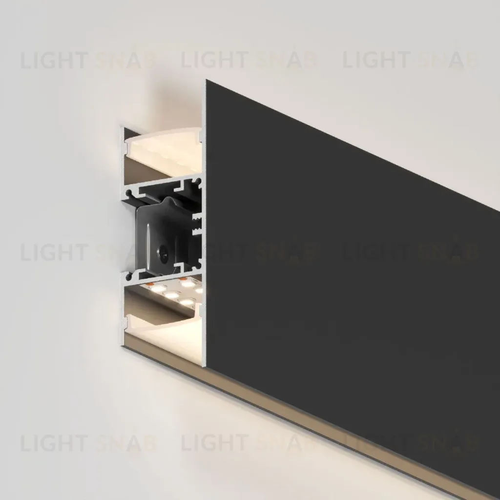 Алюминиевый профиль Arlight WALL-2575-DUAL-2000 ANOD BLACK 052332 052332