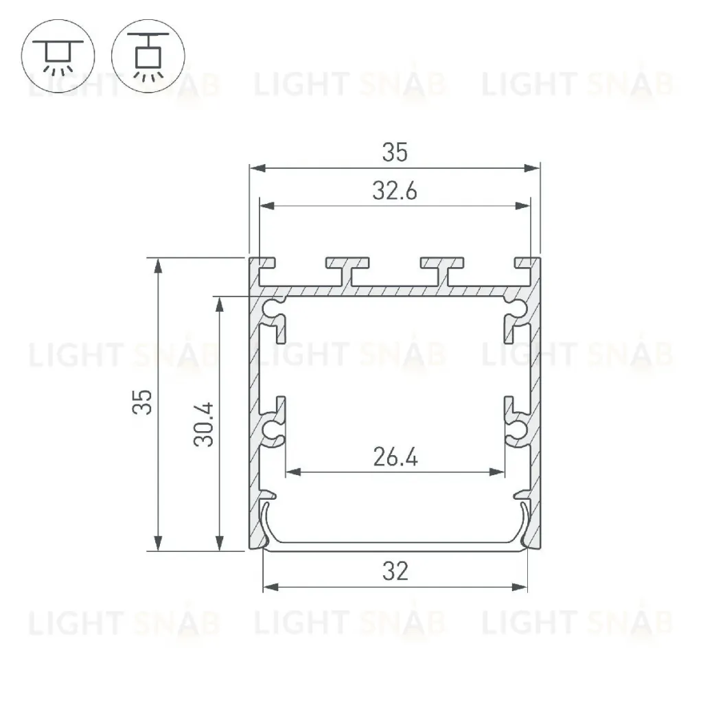 Алюминиевый профиль Arlight LINE-M-3535-3000 BLACK 053402 053402