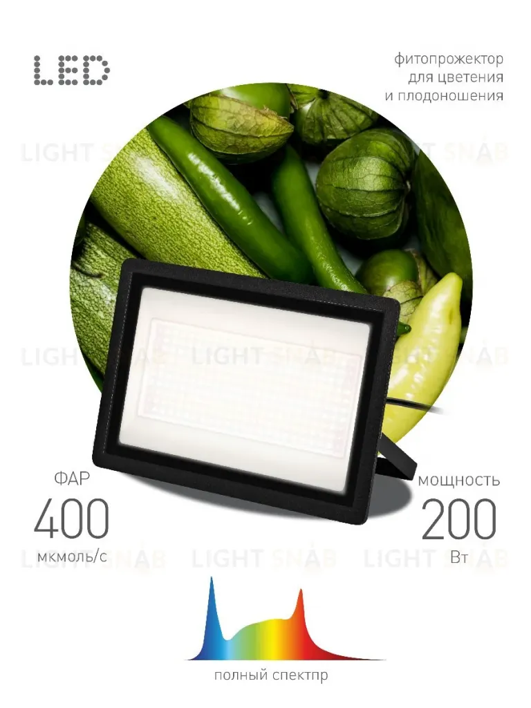 Фитопрожектор Эра FITO-200W-Ra90-LED Б0059879 Б0059879