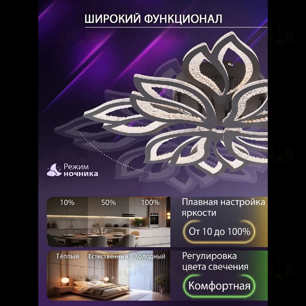 Потолочная люстра Natali Kovaltseva Fortuna LED LAMPS 81107/7C LED LAMPS 81107/7C