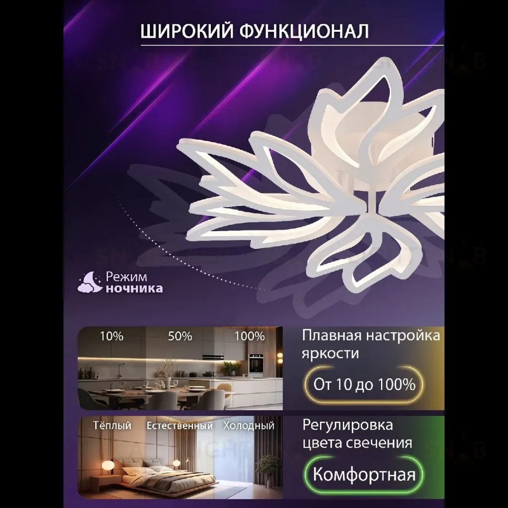 Потолочная люстра Natali Kovaltseva Rif LED LAMPS 81118/5C LED LAMPS 81118/5C