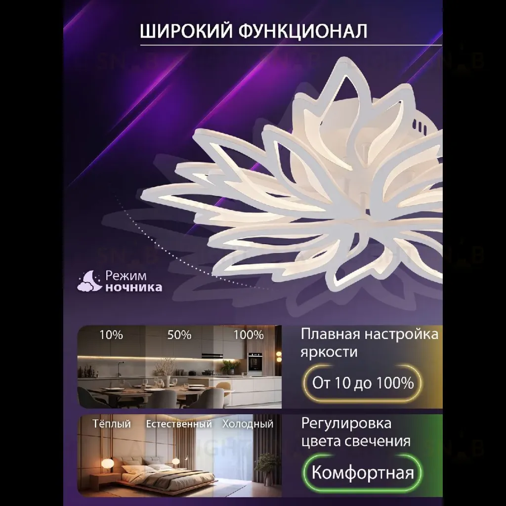 Потолочная люстра Natali Kovaltseva Rif LED LAMPS 81118/6C LED LAMPS 81118/6C