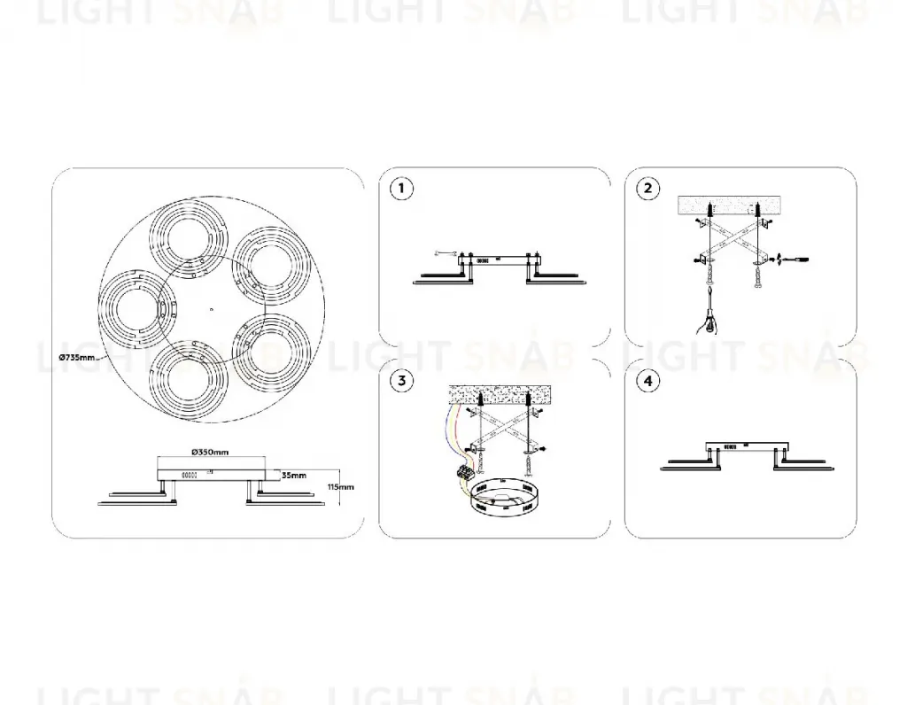 Потолочная люстра Ambrella Light Original Acrylica FA8944 FA8944