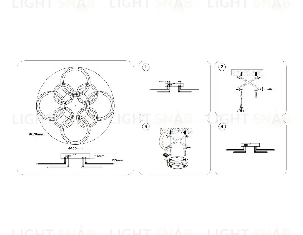 Потолочная люстра Ambrella Light Original Acrylica FA8945 FA8945