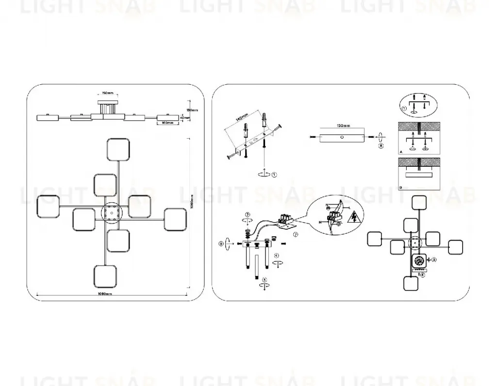 Потолочная люстра Ambrella Light Linetech Comfort FL516348 FL516348