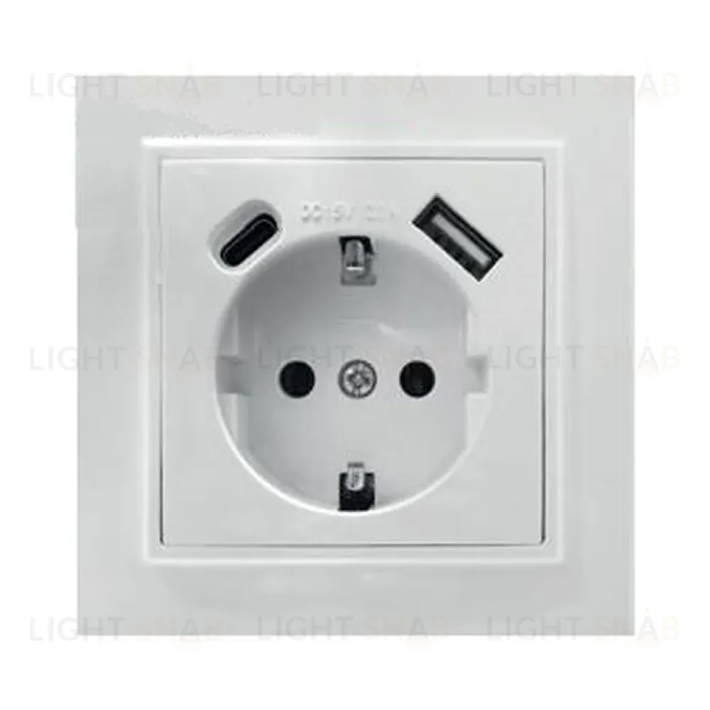 Розетка USB+Type C Stekker Эрна PST16-9016-01 50076 50076