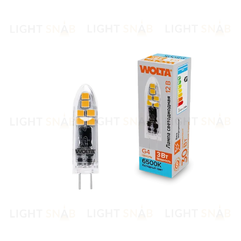 Светодиодная лампа WOLTA 3Вт 6500K G4 матовая WSTD-JC-12V3W6KG4-P WSTD-JC-12V3W6KG4-P