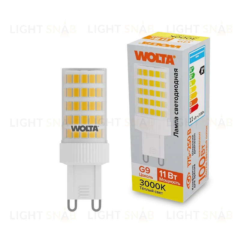 Светодиодная лампа WOLTA 11Вт 3000K G9 кукуруза матовая WSTD-JCD-11W3KG9-C WSTD-JCD-11W3KG9-C