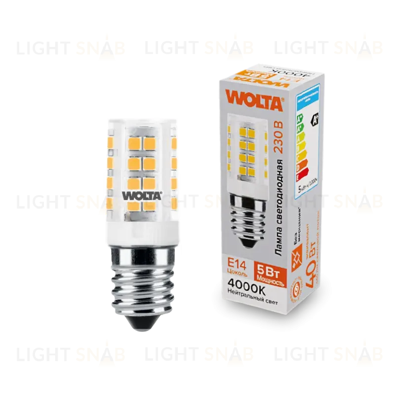 Светодиодная лампа WOLTA 5Вт 4000K E14 кукуруза матовая WSTD-JCD-5W4KE14-C WSTD-JCD-5W4KE14-C