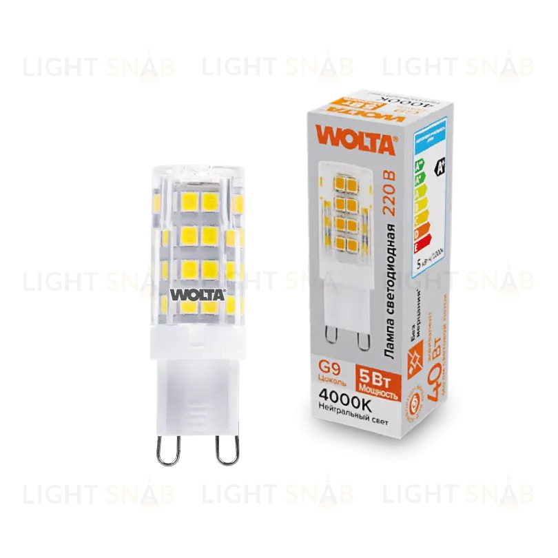 Светодиодная лампа WOLTA 5Вт 4000K G9 кукуруза матовая WSTD-JCD-5W4KG9-C WSTD-JCD-5W4KG9-C