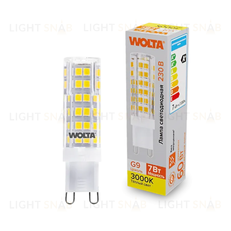 Светодиодная лампа WOLTA 7Вт 3000K G9 кукуруза матовая WSTD-JCD-7W3KG9-C WSTD-JCD-7W3KG9-C
