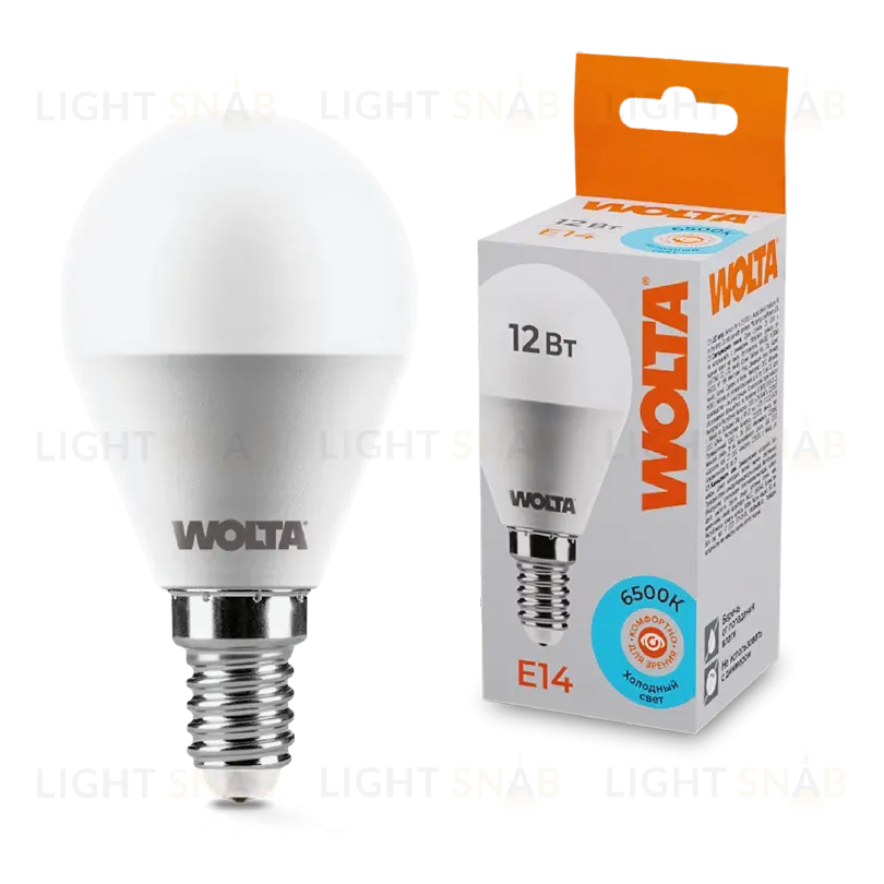 Светодиодная лампа WOLTA 12Вт 6500K Е14 груша матовая 25W45GL12E14 25W45GL12E14