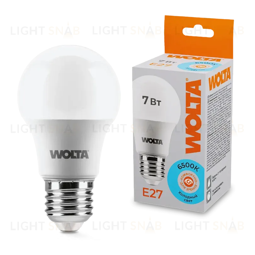 Светодиодная лампа WOLTA 7Вт 6500К E27 груша матовая 25W55BL7E27 25W55BL7E27