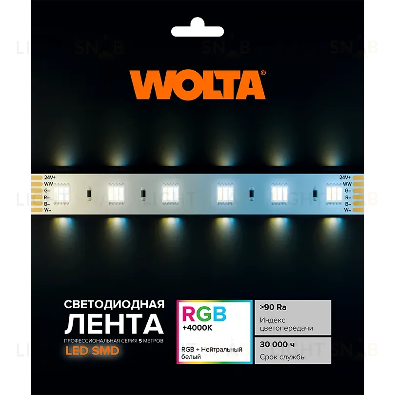 Светодиодная лента Wolta WLS5050-14,4W/RGBW-4000/24H60-01 WLS5050-14,4W/RGBW-4000/24H60-01